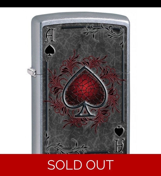 Ace Of Spade Street Chrome Zippo Lighter